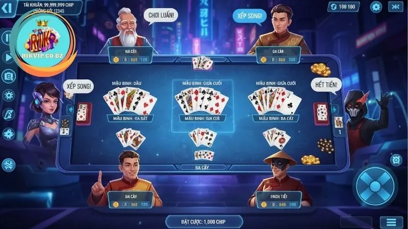 Các kiểu xếp bài Mậu Binh phổ biến